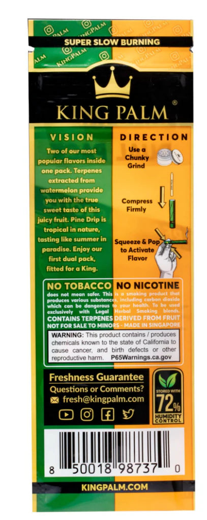 King Palm Dual Pack | 2 Rolls Saborizados King Size – Smoke Shop México