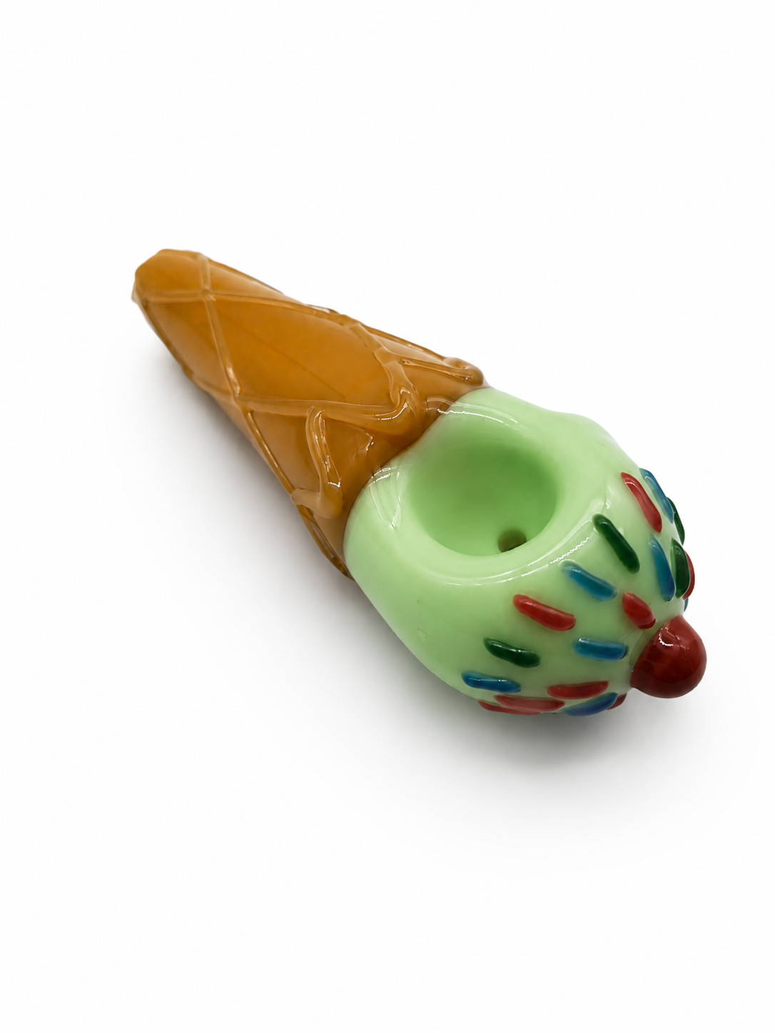 Scooped | Pipa de Mano Cono de Helado Cristal Borosilicato con Clutch 13cm