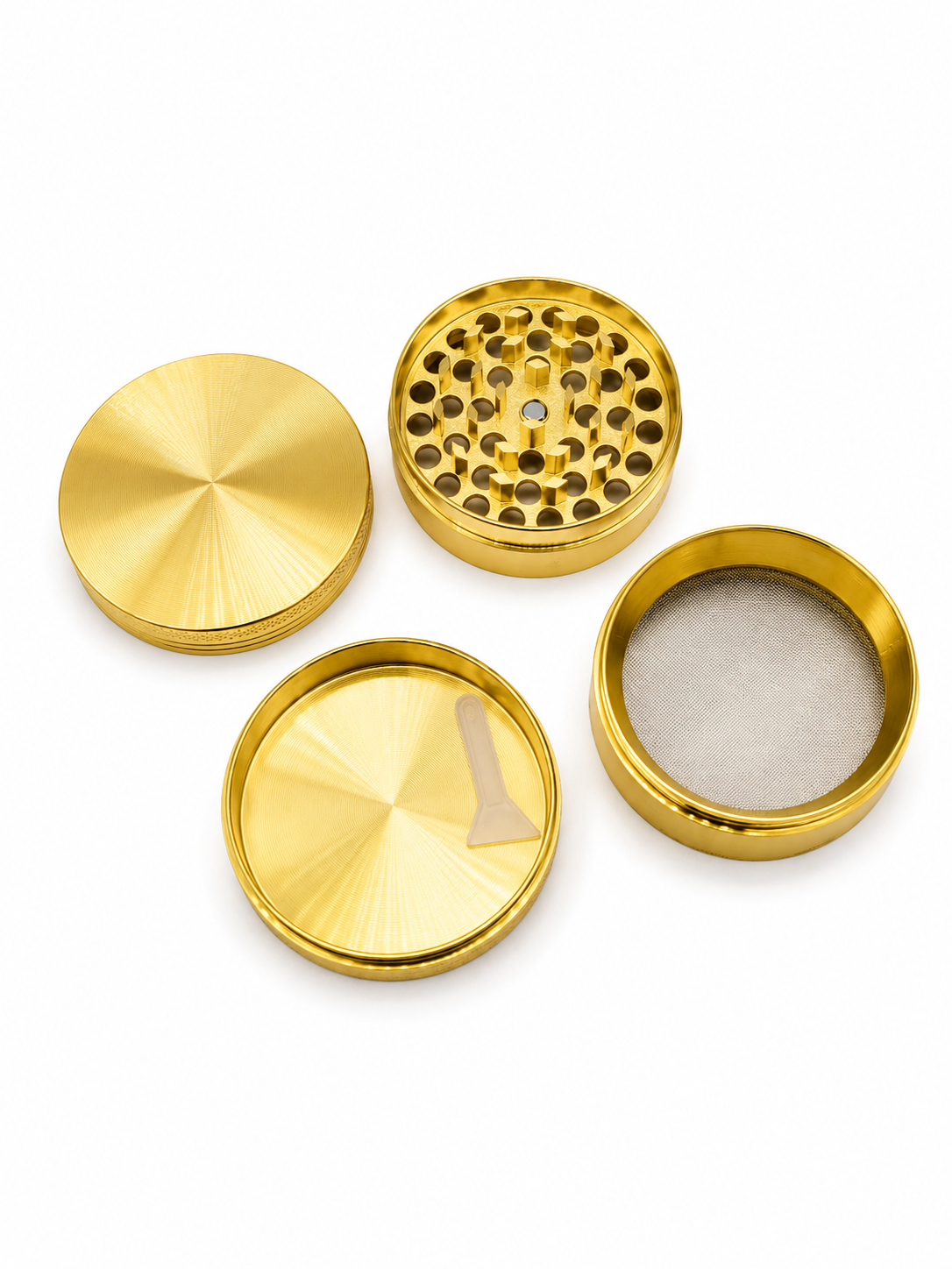 Grinder Gold 63mm 4 Piezas Aluminio Anodizado | Colector de Kief – Comprar en México