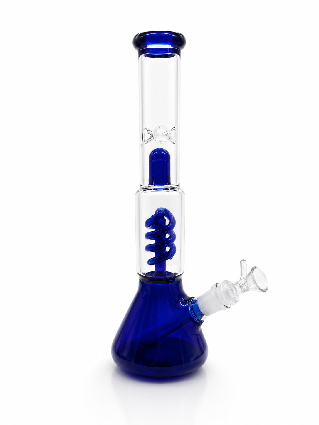 Azure Coil | Bong Cristal Borosilicato Percolador Espiral + Ice Pinch 33cm