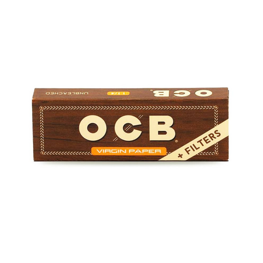 OCB Virgin 1 1/4 + Filtros (50 hojas + 50 filtros) – Papel Natural Sin Blanquear