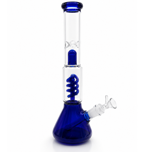 Azure Coil | Bong Cristal Borosilicato Percolador Espiral + Ice Pinch 33cm