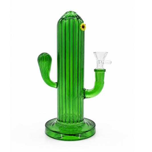 Bong Saguaro Bloom | Diseño Cactus Cristal Borosilicato 23cm – Comprar en México