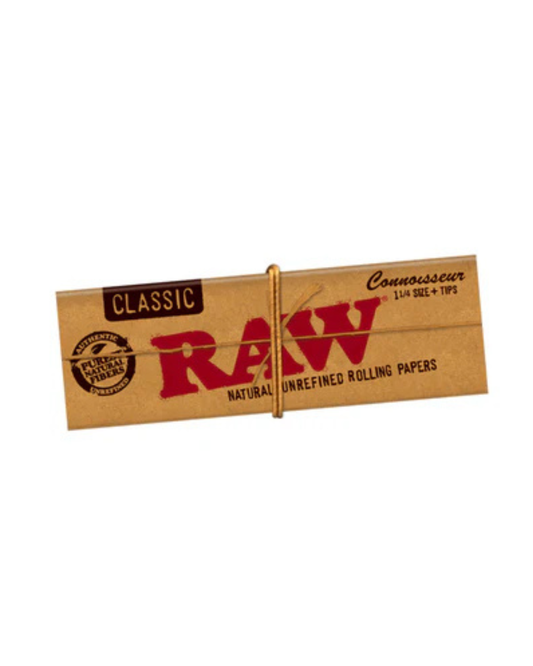 RAW Classic Connoisseur 1 1/4 + Tips | Papel Natural para Rolar – México