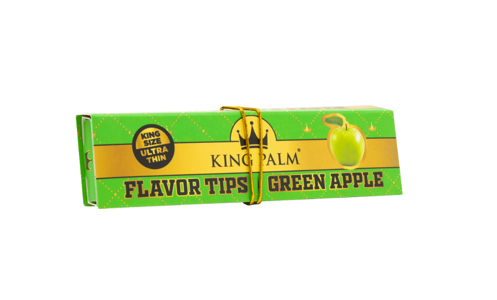 King Palm Green Apple rolling paper con filtros saborizados