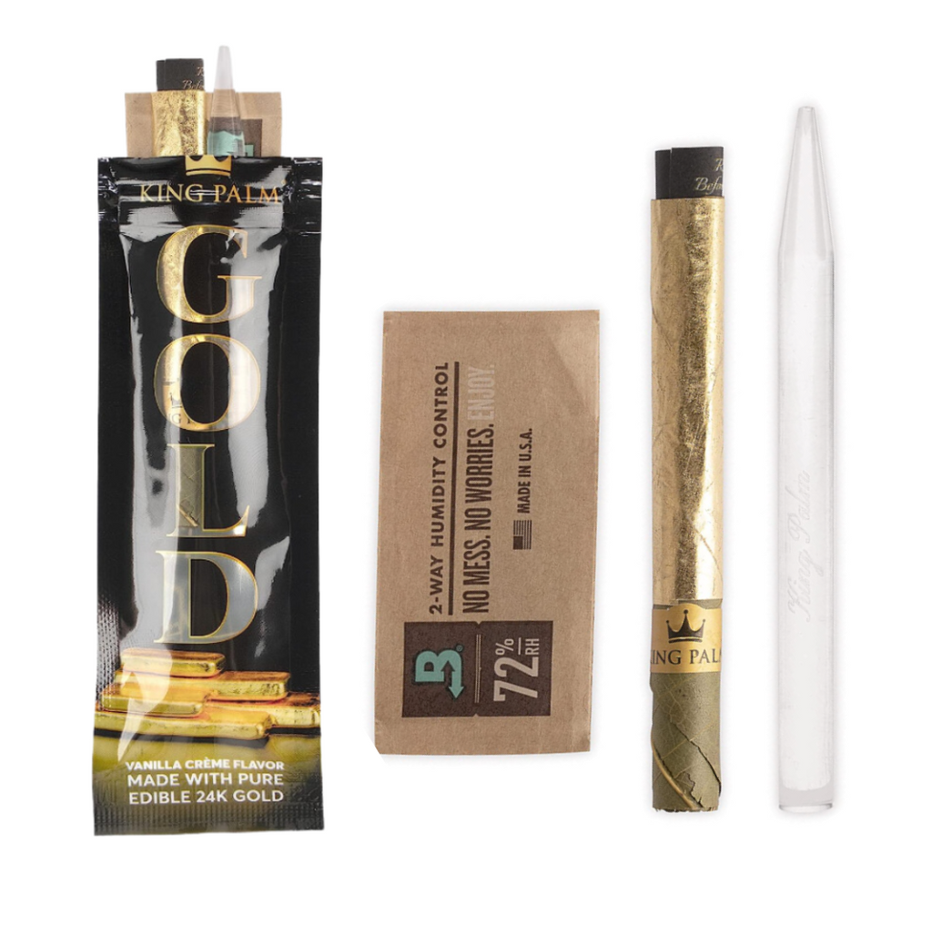 King Palm Gold Mini Roll — filtro de maíz con cápsula Vanilla Crème