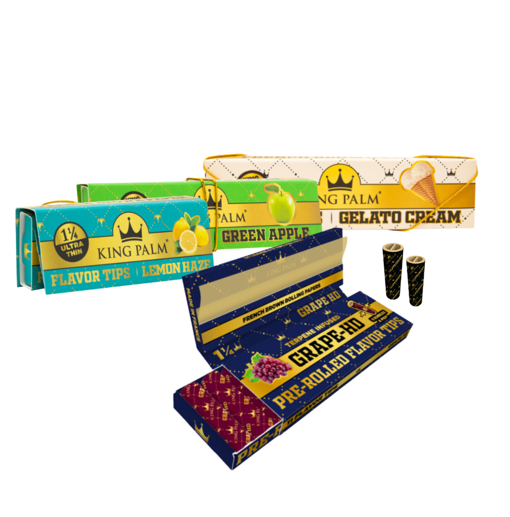 King Palm French Brown Rolling Papers Lemon Haze — 24 papeles + 11 filtros saborizados