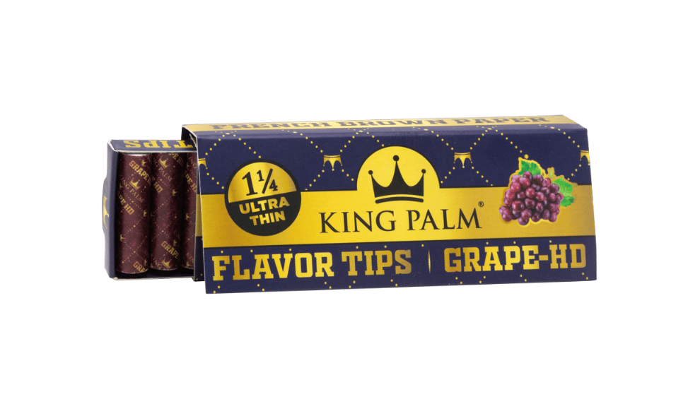 King Palm French Brown Rolling Papers con filtros saborizados — paquete completo