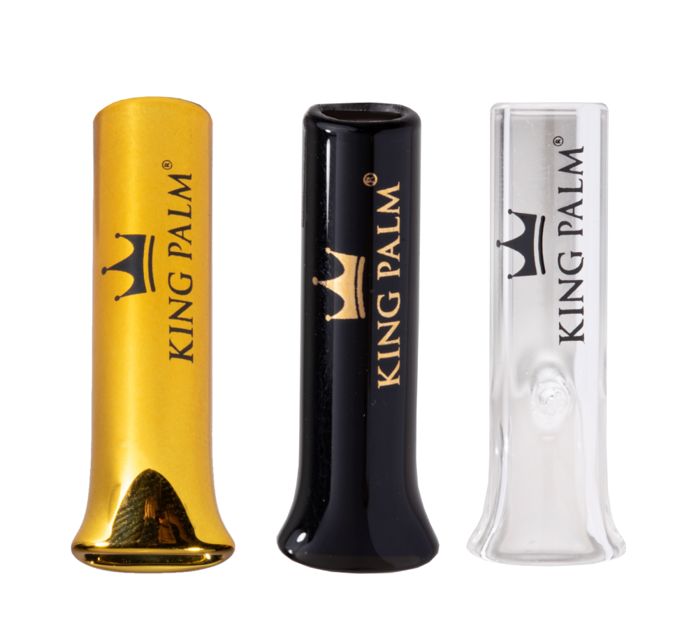 King Palm Glass Tips filtros de cristal 7mm — Black, Gold y Clear
