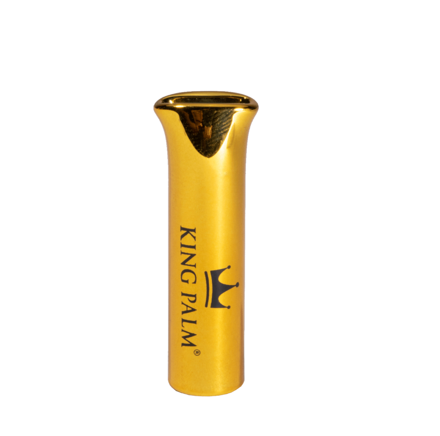 King Palm Glass Tip — filtro vidrio reutilizable colores Black Gold Clear