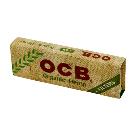 OCB Cáñamo Orgánico 1 1/4 + Filtros (50 hojas + 50 filtros) – Papel Natural Eco-Friendly