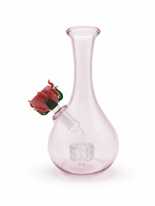 Bong Bloom Mirage | Florero Discreto Bowl Rosa 14mm Cristal Borosilicato 19cm – Comprar en México