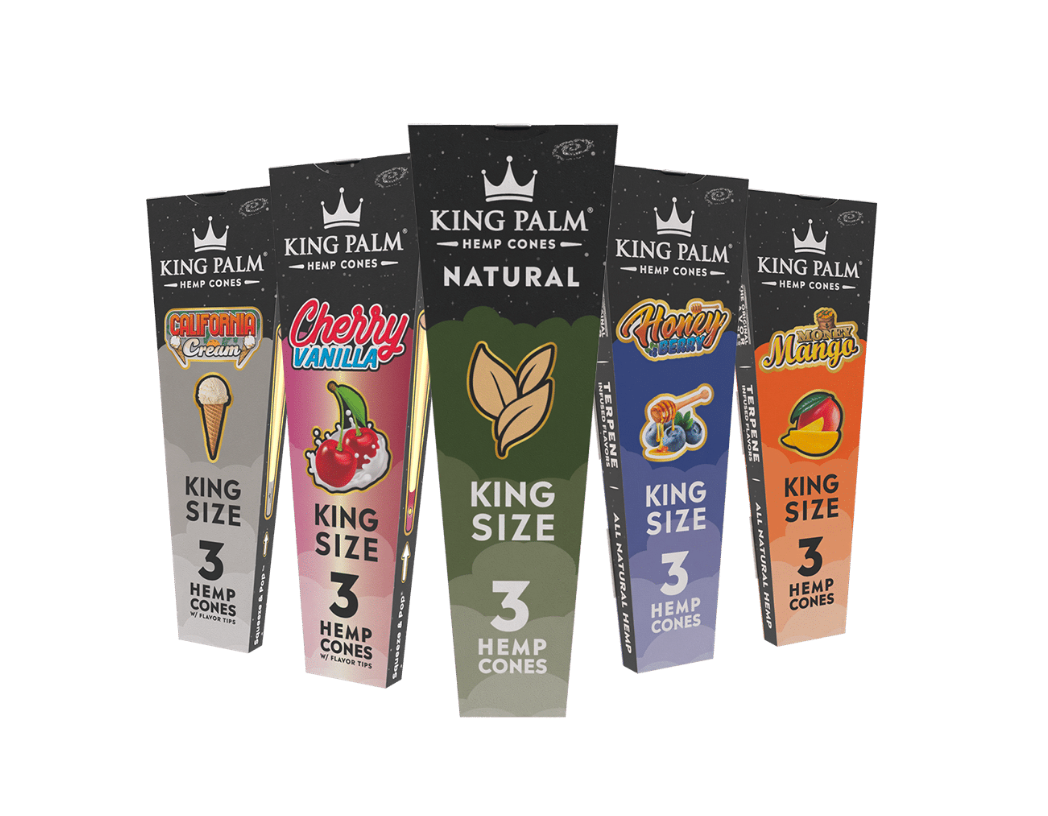 King Palm Pre-Roll Conos de Hemp Saborizados King Size – 3 Pack