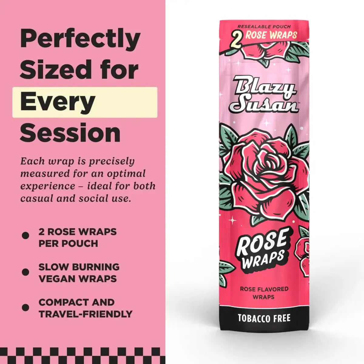 Blazy Susan Rose Wrap - tamaños