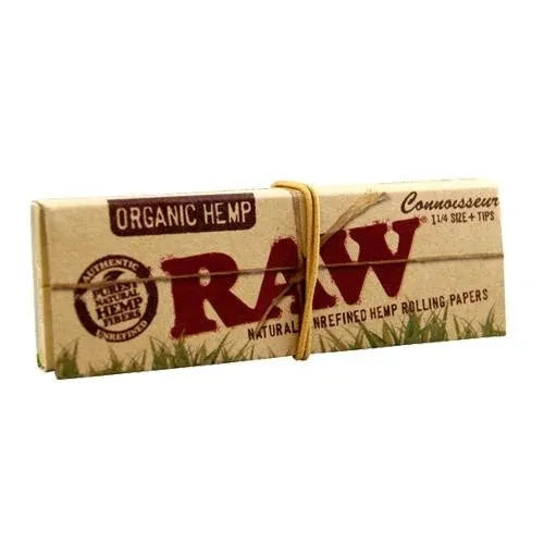 RAW ORGANIC HEMP CONNOISSEUR 1 1/4 + TIPS PAPEL DE FUMAR